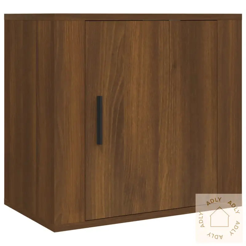 Veggmonterte Nattbord 2 Stk Brun Eik 50X30X47 Cm