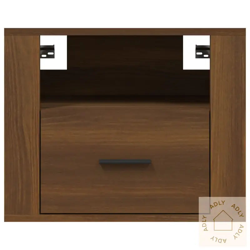 Veggmonterte Nattbord 2 Stk Brun Eik 50X36X40 Cm