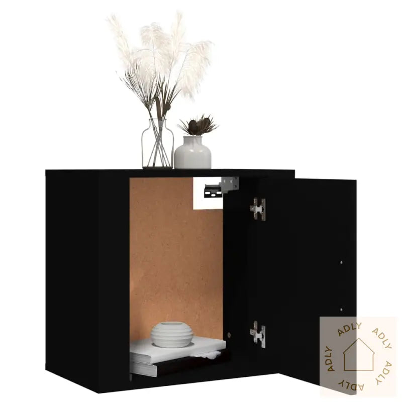 Veggmonterte Nattbord 2 Stk Svart 50X30X47 Cm