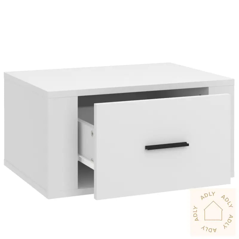 Veggmonterte Nattbord 2 Stk Hvit 50X36X25 Cm