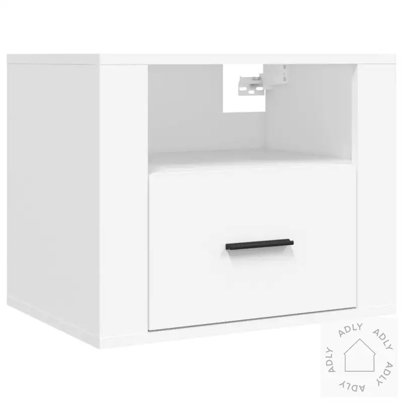 Veggmonterte Nattbord 2 Stk Hvit 50X36X40 Cm