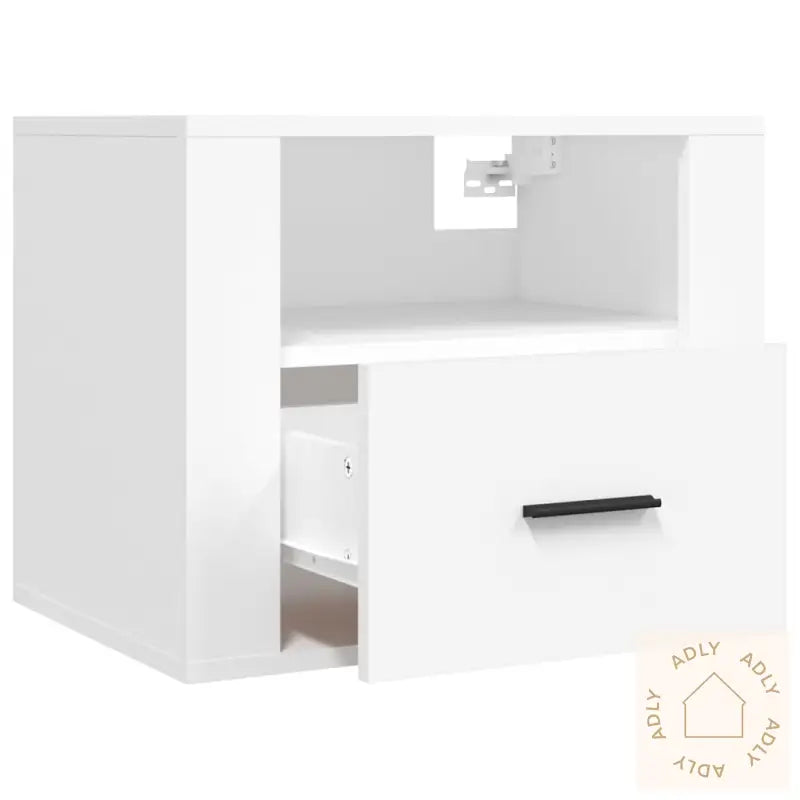 Veggmonterte Nattbord 2 Stk Hvit 50X36X40 Cm