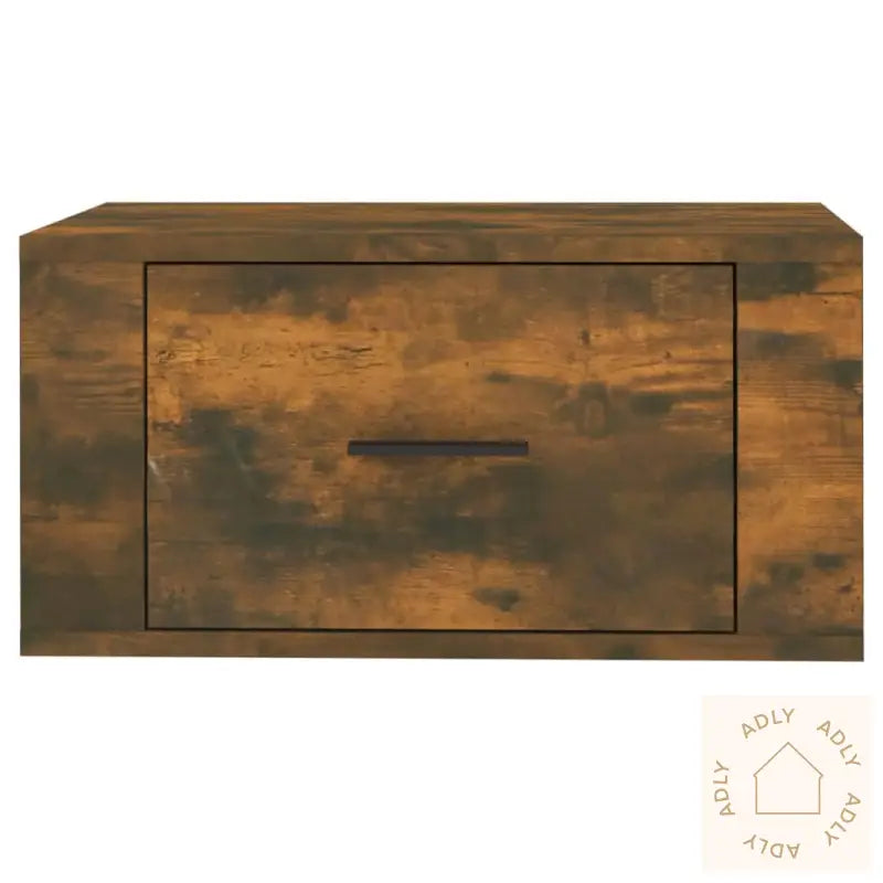 Veggmonterte Nattbord 2 Stk Røkt Eik 50X36X25 Cm