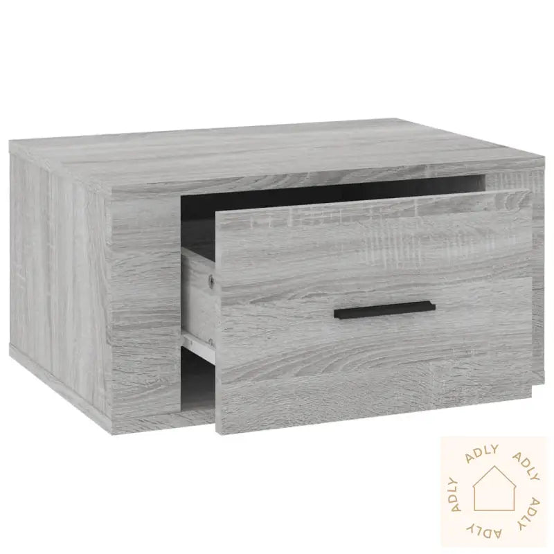 Veggmonterte Nattbord 2 Stk Grå Sonoma 50X36X25 Cm