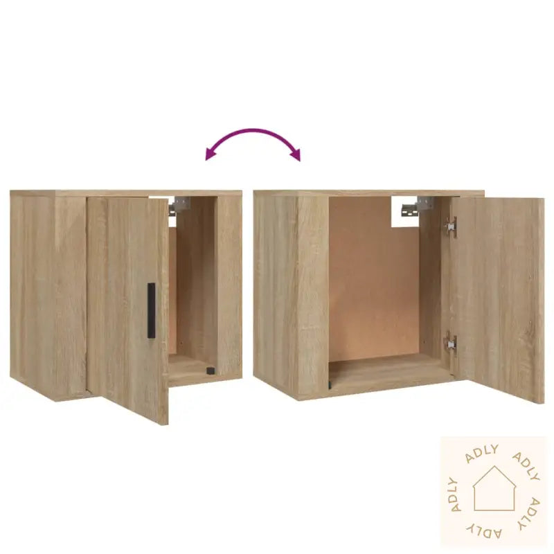 Veggmonterte Nattbord 2 Stk Sonoma Oak 50X30X47 Cm