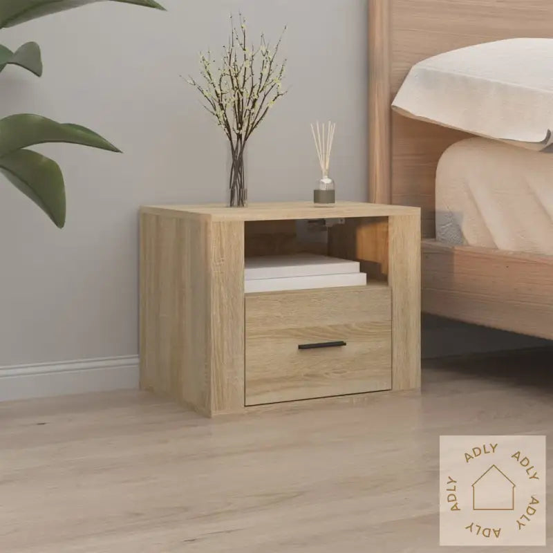 Veggmonterte Nattbord 2 Stk Sonoma Eik 50X36X40 Cm