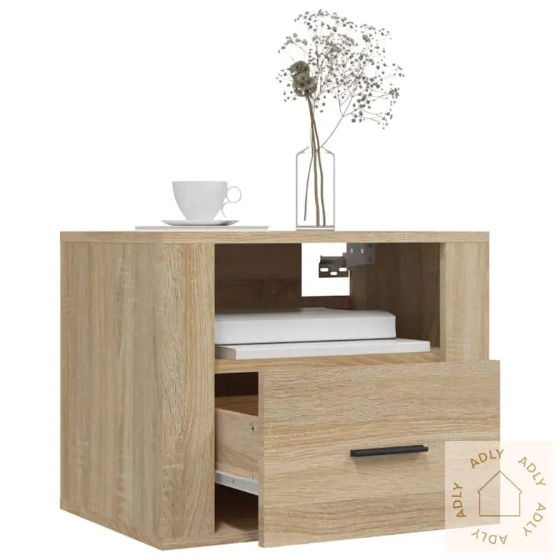 Veggmonterte Nattbord 2 Stk Sonoma Eik 50X36X40 Cm