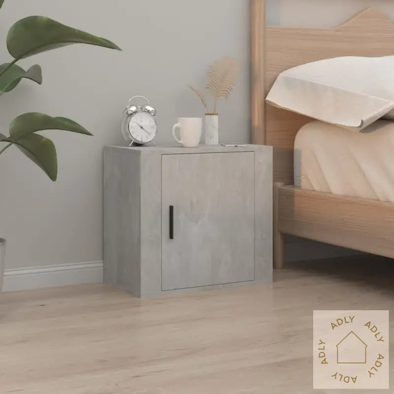 Veggmonterte Nattbord 2 Stk Betonggrå 50X30X47 Cm