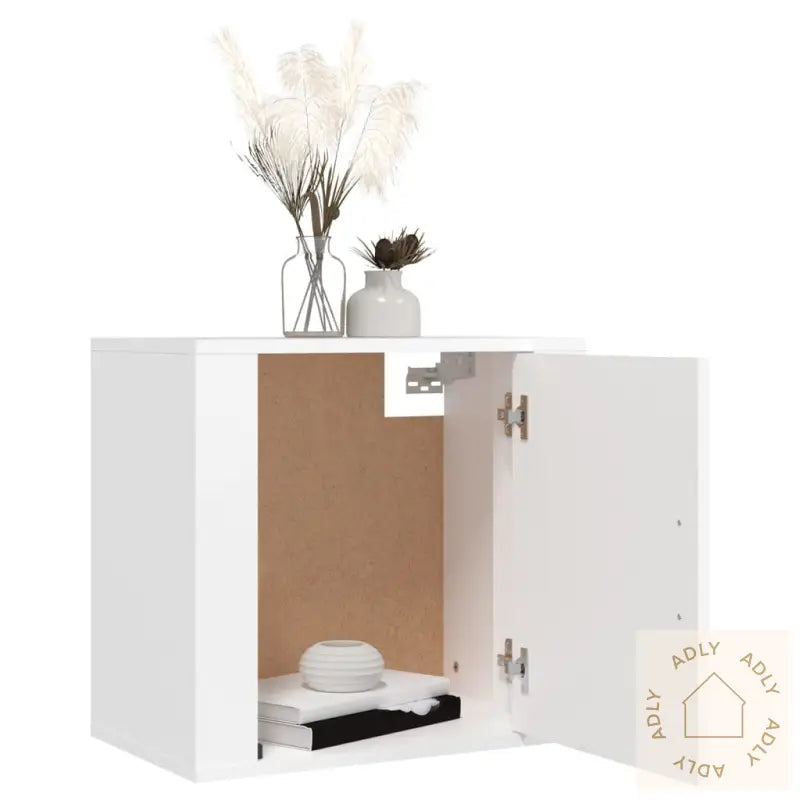 Veggmonterte Nattbord 2 Stk Hvit 50X30X47 Cm