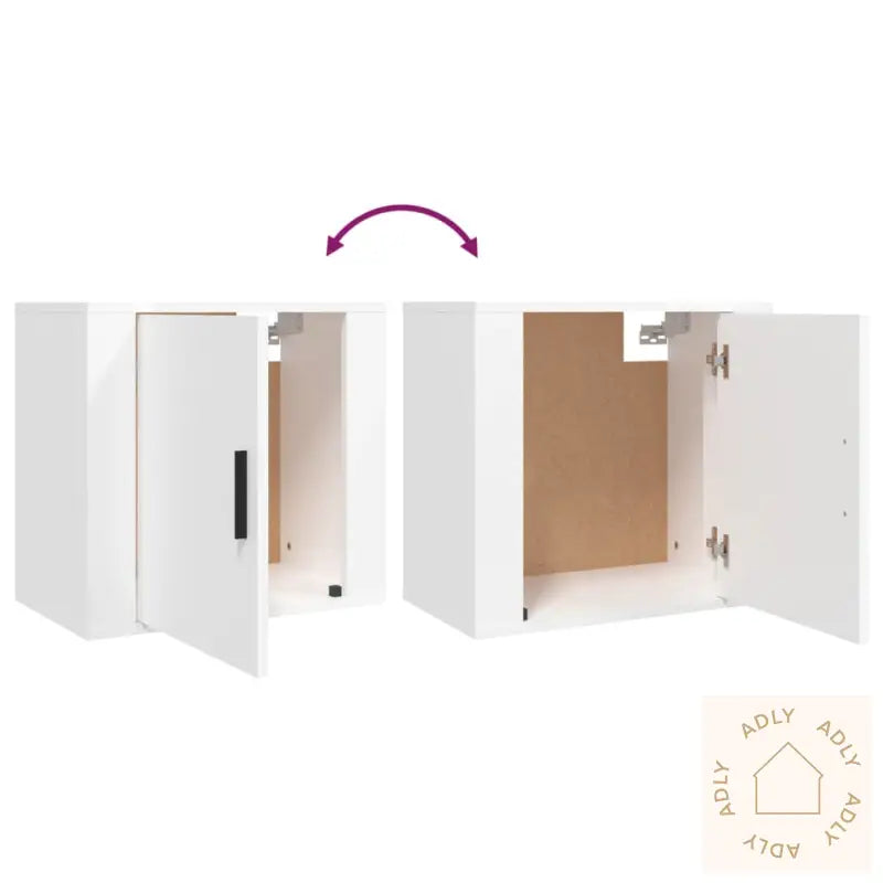 Veggmonterte Nattbord 2 Stk Hvit 50X30X47 Cm