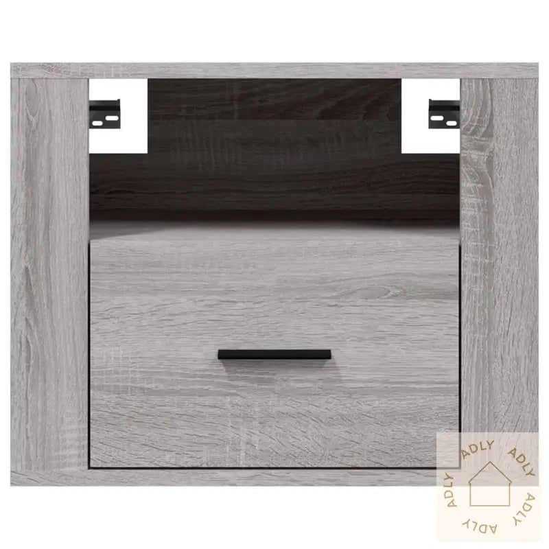 Veggmonterte Nattbord 2 Stk Grå Sonoma 50X36X40 Cm