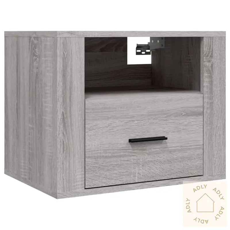 Veggmonterte Nattbord 2 Stk Grå Sonoma 50X36X40 Cm