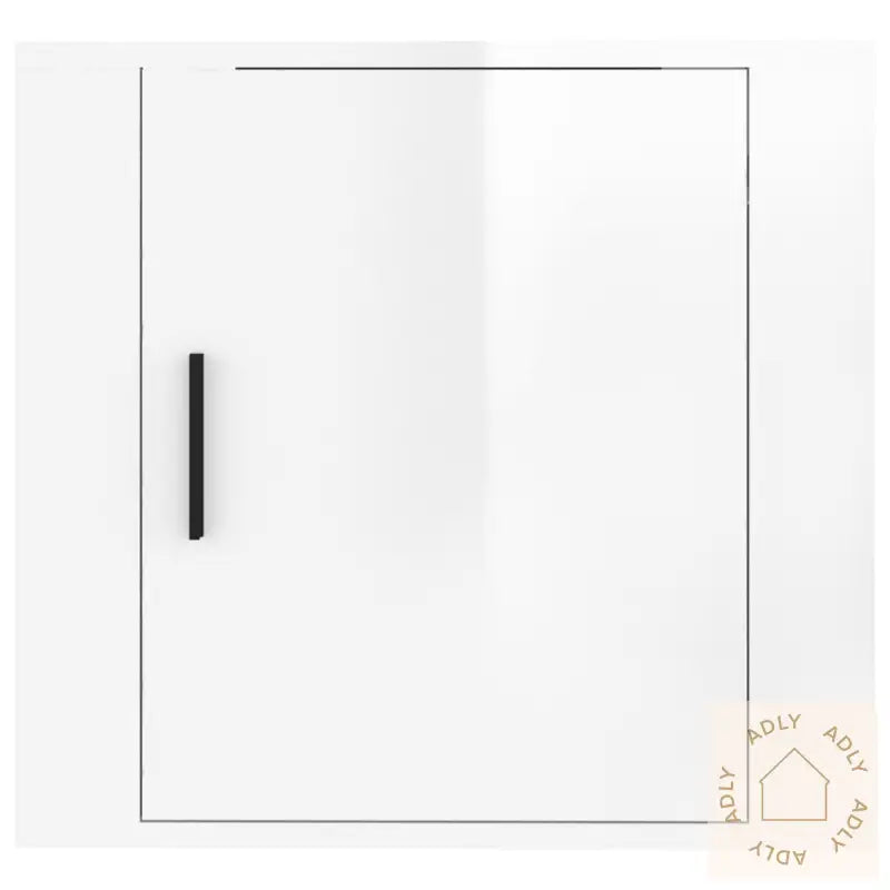 Veggmontert Nattbord Høyglans Hvit 50X30X47 Cm