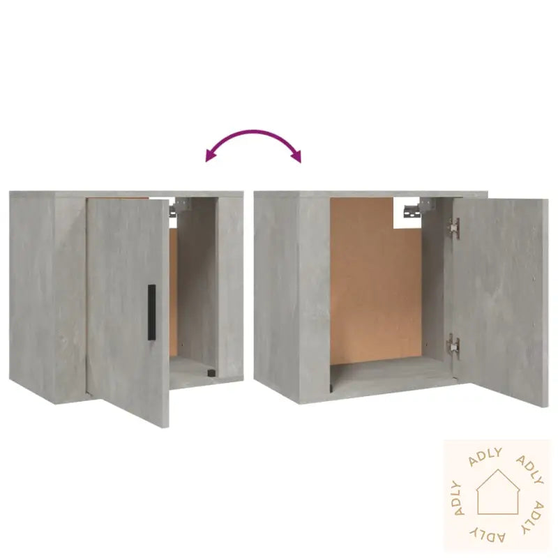 Veggmontert Nattbord Betonggrå 50X30X47 Cm