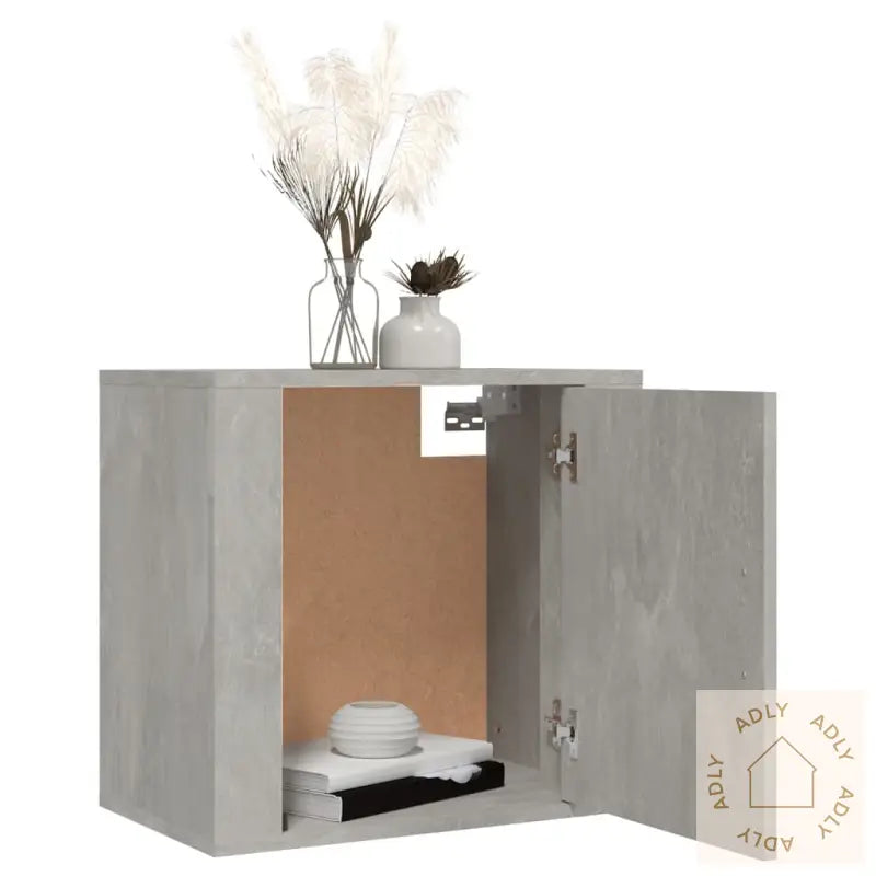 Veggmontert Nattbord Betonggrå 50X30X47 Cm
