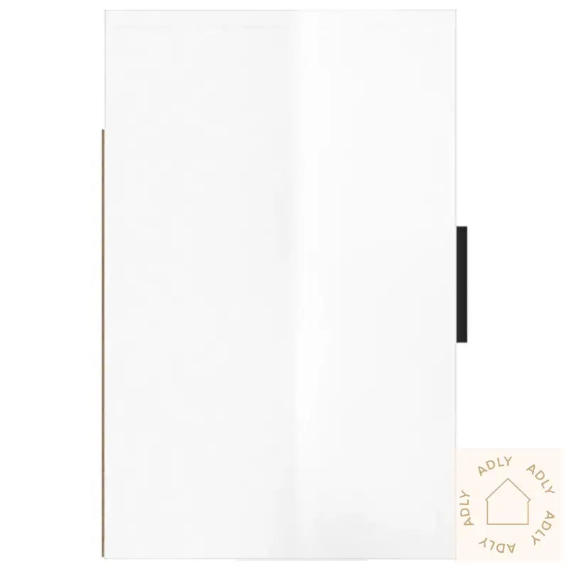 Veggmontert Nattbord Høyglans Hvit 50X30X47 Cm