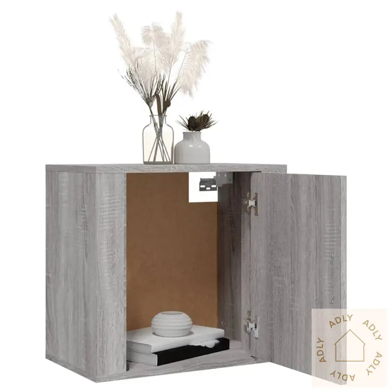 Veggmontert Nattbord Grå Sonoma 50X30X47 Cm