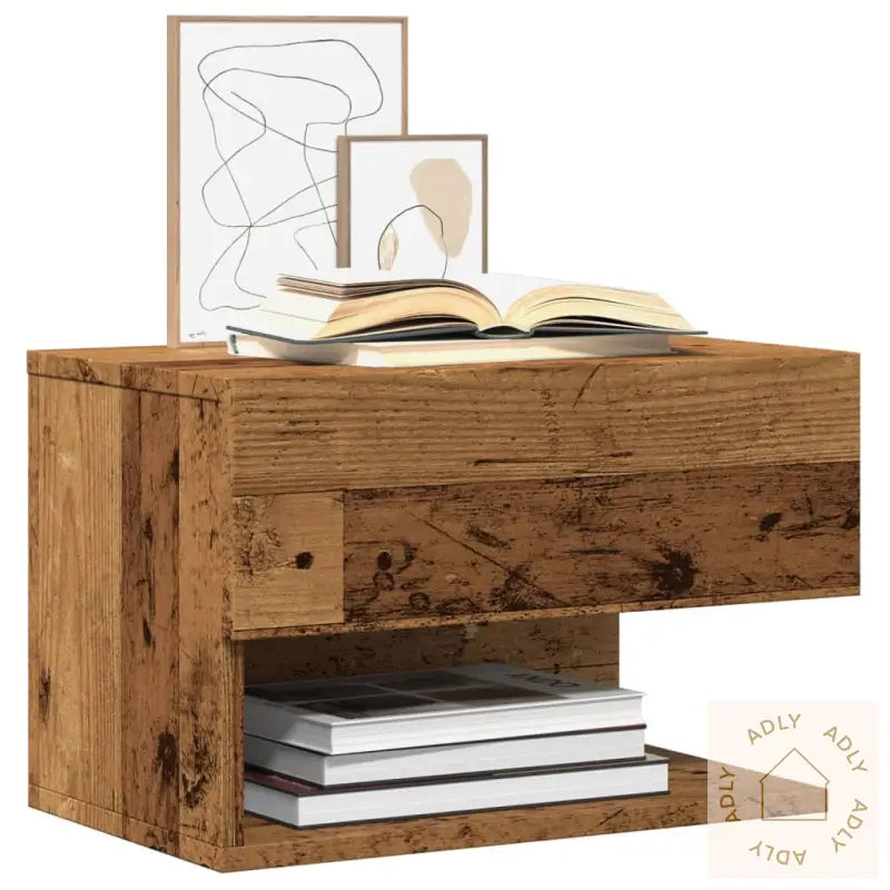 Vegghengt Nattbord Gammelt Tre