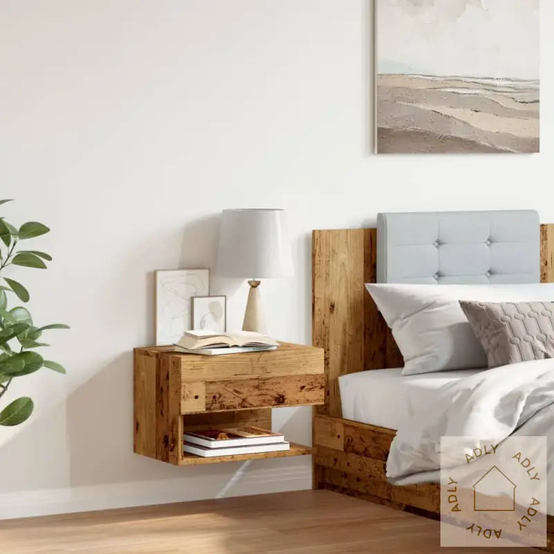 Vegghengt Nattbord Gammelt Tre