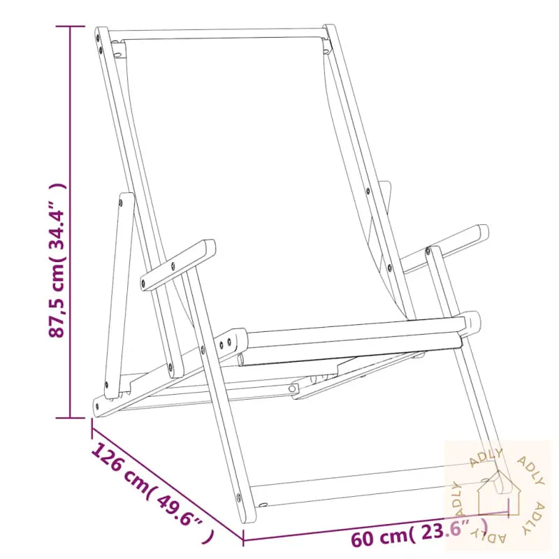 Sammenleggbar Strandstol Heltre Teak Kremhvit