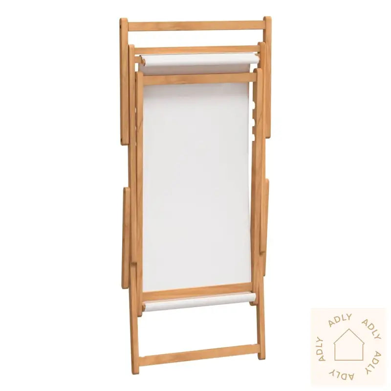 Sammenleggbar Strandstol Heltre Teak Kremhvit