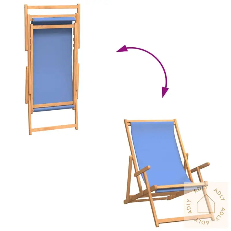 Sammenleggbar Strandstol Heltre Teak Blå