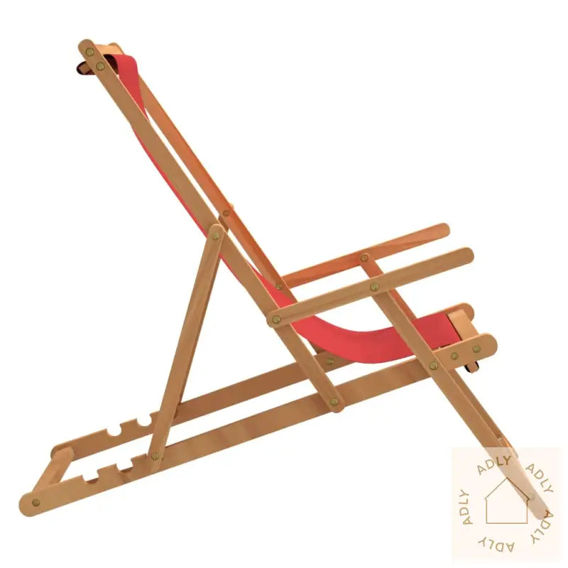 Sammenleggbar Strandstol Heltre Teak Rød
