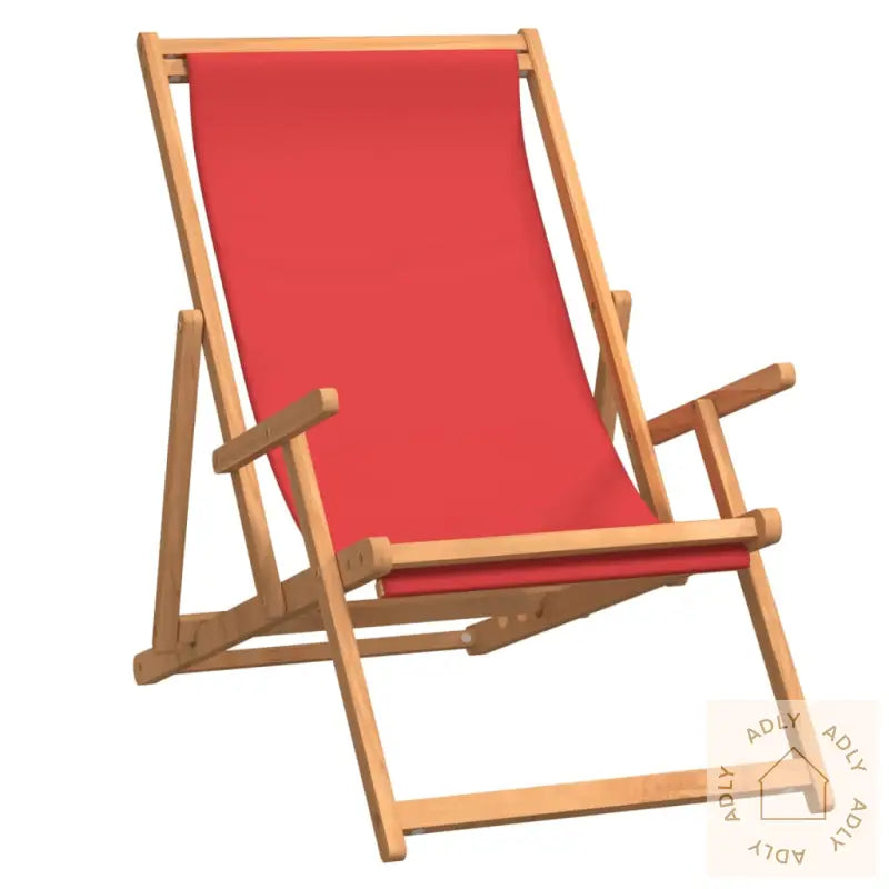 Sammenleggbar Strandstol Heltre Teak Rød