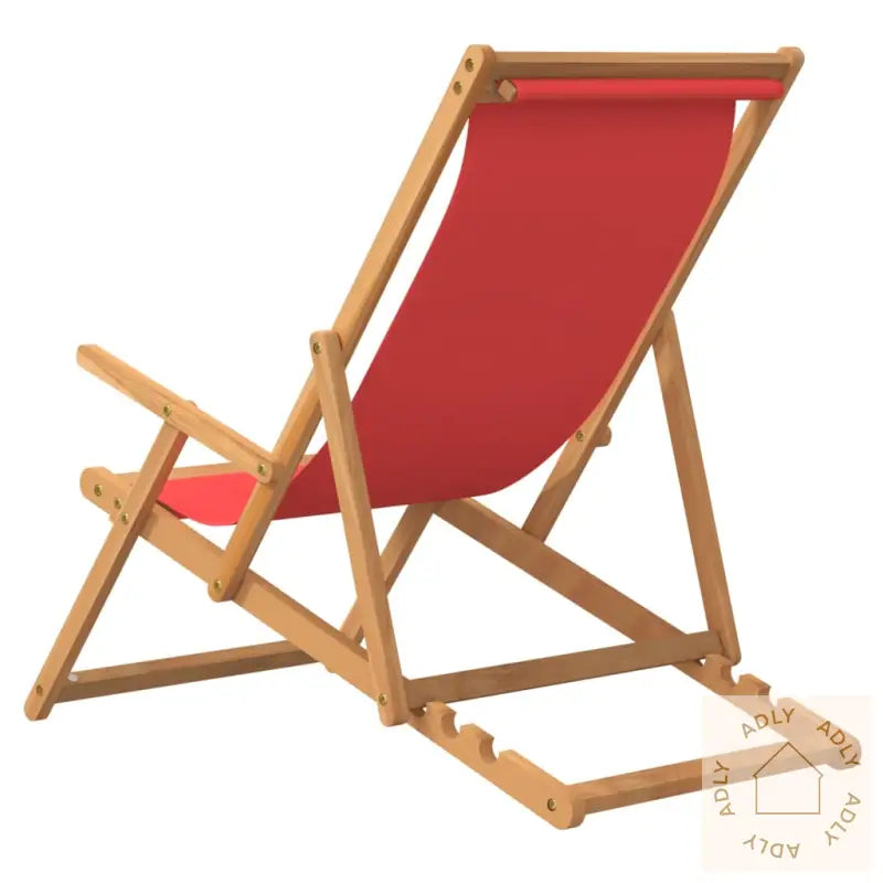 Sammenleggbar Strandstol Heltre Teak Rød
