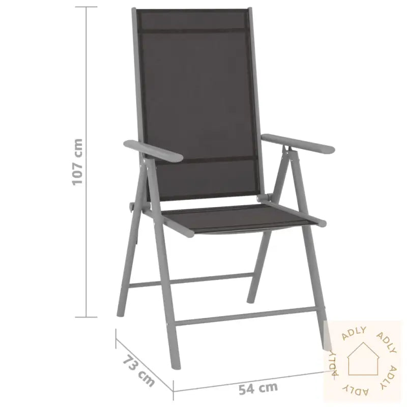Foldbare Hagestoler 6 Stk Textilene Svart
