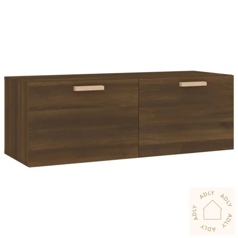 Veggskap Brun Eik 100X36,5X35 Cm Konstruert Tre