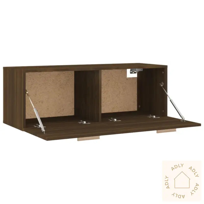 Veggskap Brun Eik 100X36,5X35 Cm Konstruert Tre