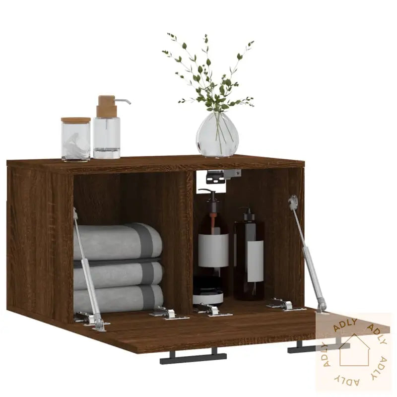 Veggskap Brun Eik 60X36,5X35 Cm Konstruert Tre