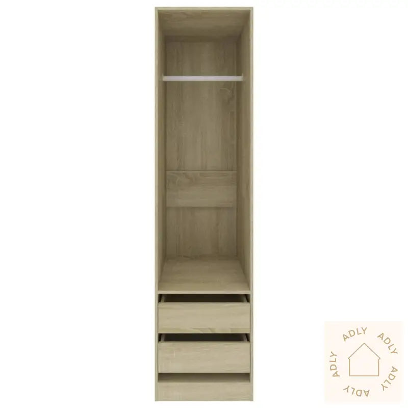Garderobe Med Skuffer Sonoma Eik 50X50X200 Cm Konstruert Tre