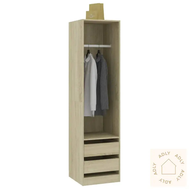 Garderobe Med Skuffer Sonoma Eik 50X50X200 Cm Konstruert Tre