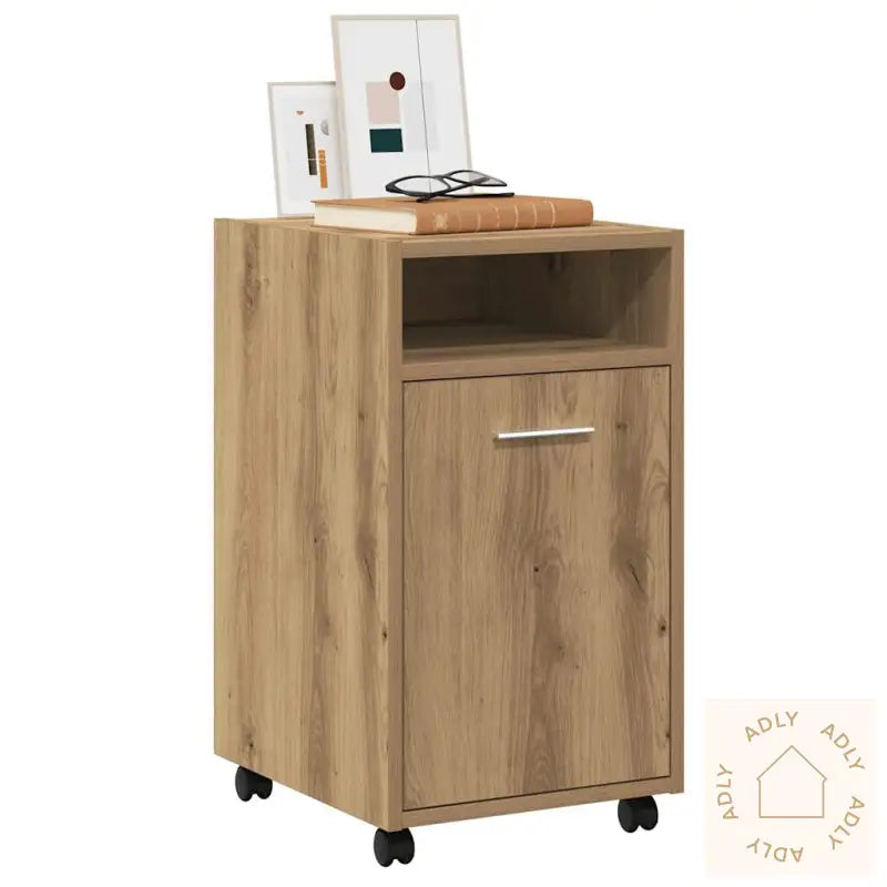 Skap Med Hjul Artisan Eik 33X38X60 Cm Konstruert Tre