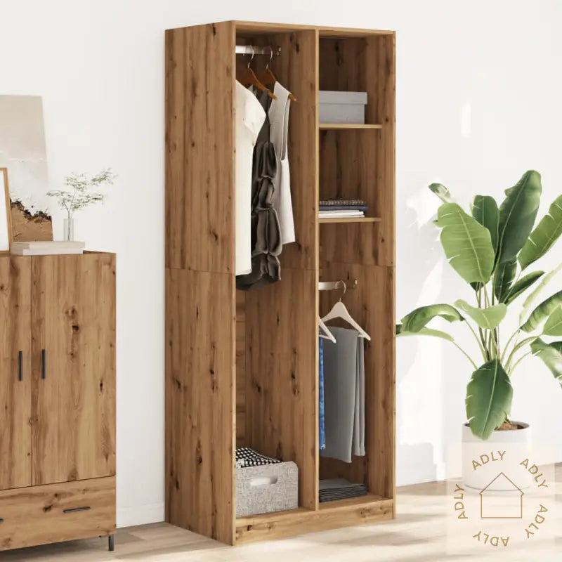 Garderobe Artisan Eik 80X50X200 Cm Konstruert Tre