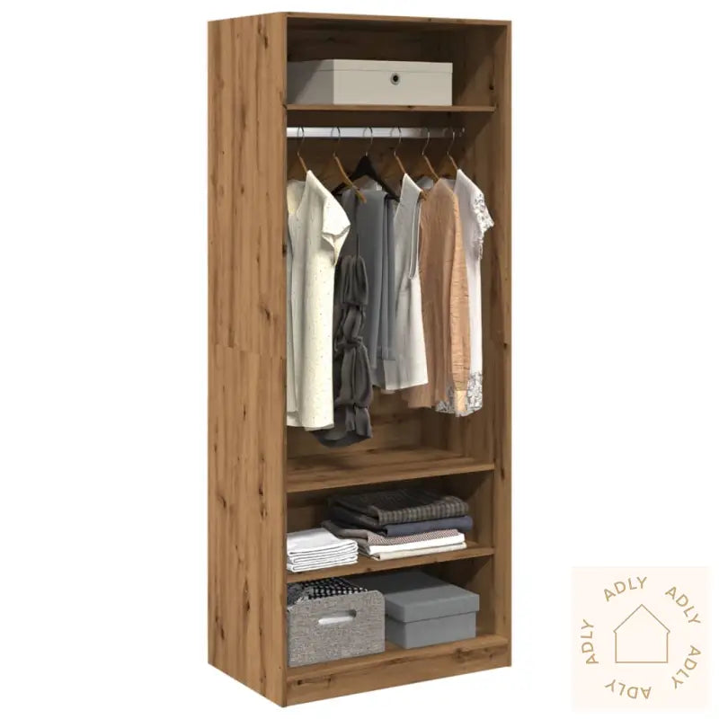 Garderobe Artisan Eik 80X50X200 Cm Konstruert Tre