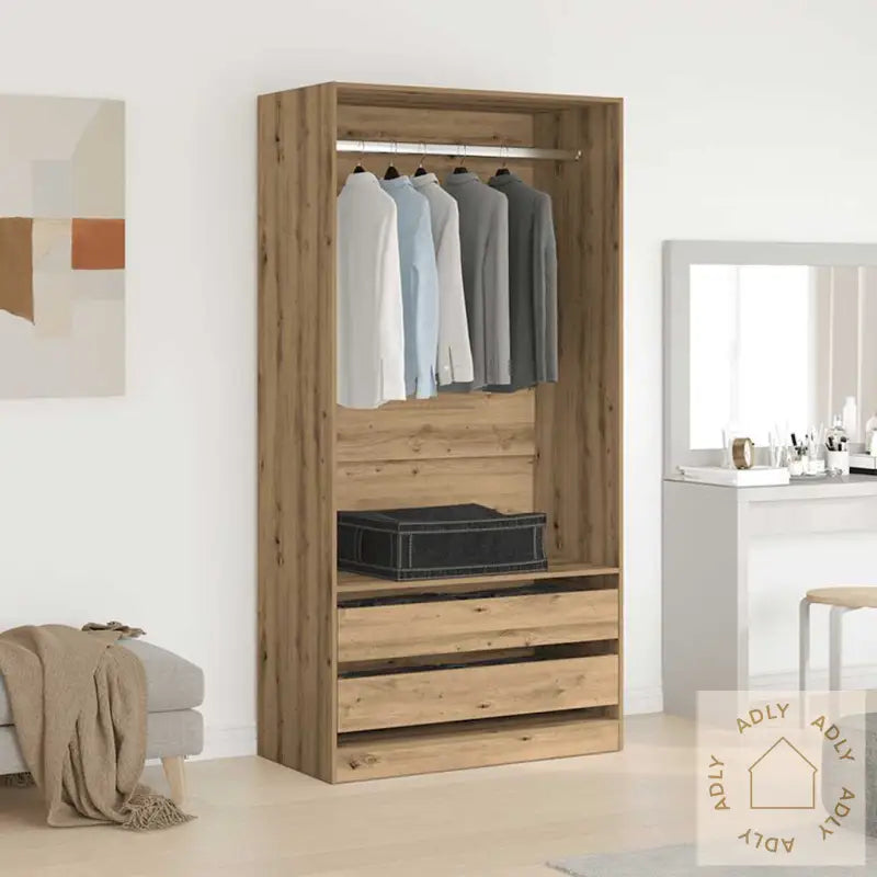 Garderobe Artisan Eik 100X50X200 Cm Konstruert Tre