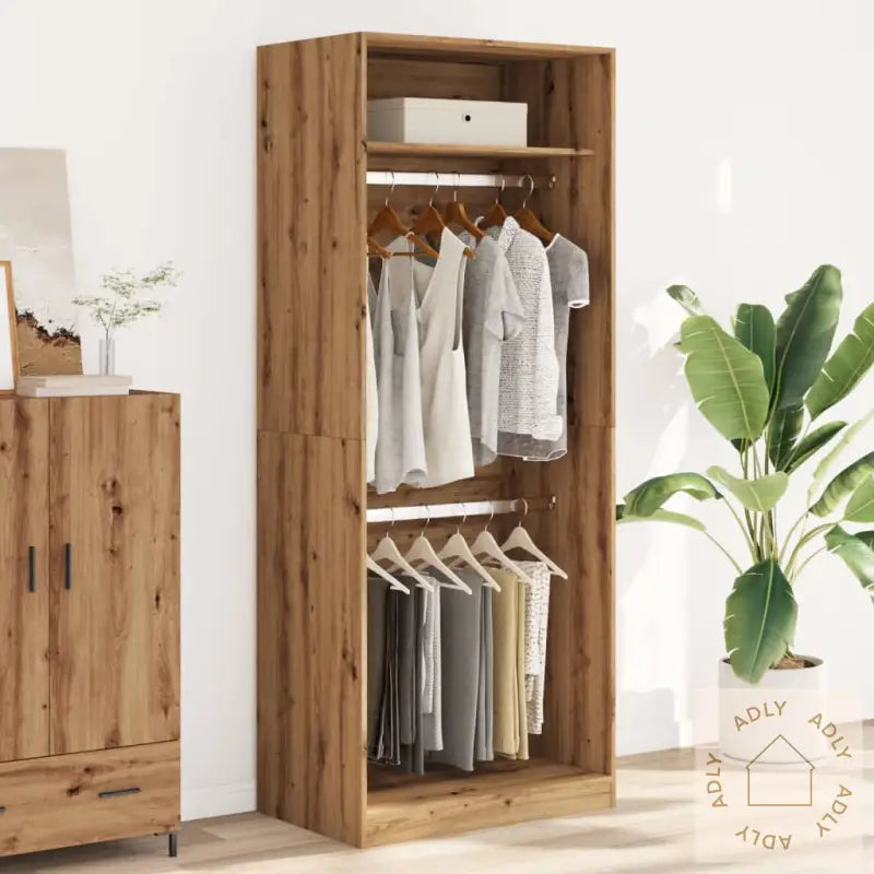 Garderobe Artisan Eik 80X50X200 Cm Konstruert Tre