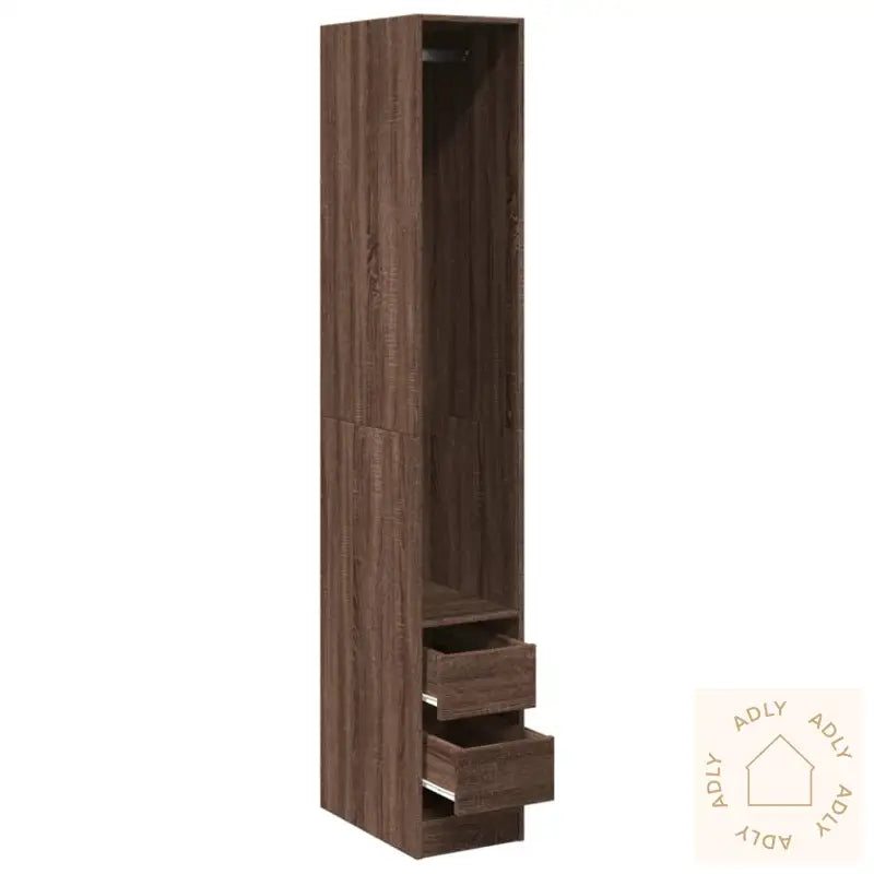 Garderobe Brun Eik 30X50X200 Cm Konstruert Tre