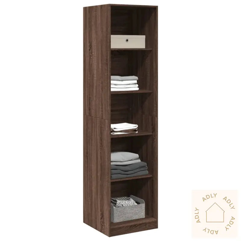 Garderobe Brun Eik 50X50X200 Cm Konstruert Tre