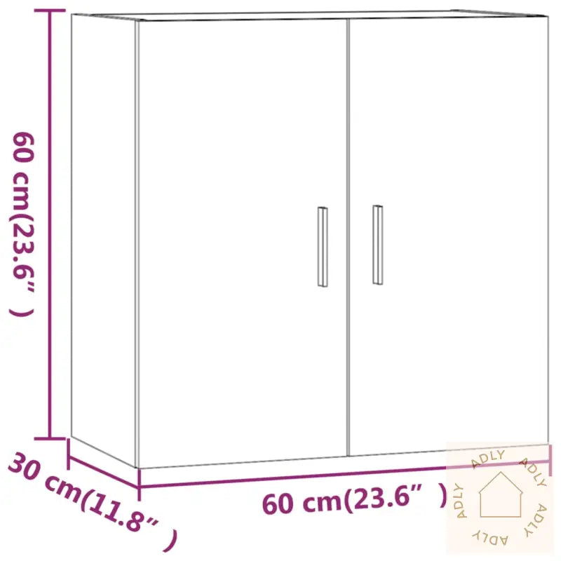 Veggskap Brun Eik 60X30X60 Cm Konstruert Tre