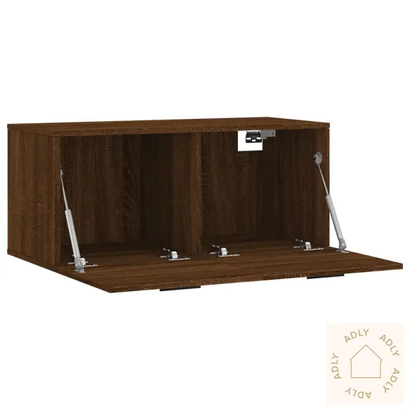 Veggskap Brun Eik 80X36,5X35 Cm Konstruert Tre
