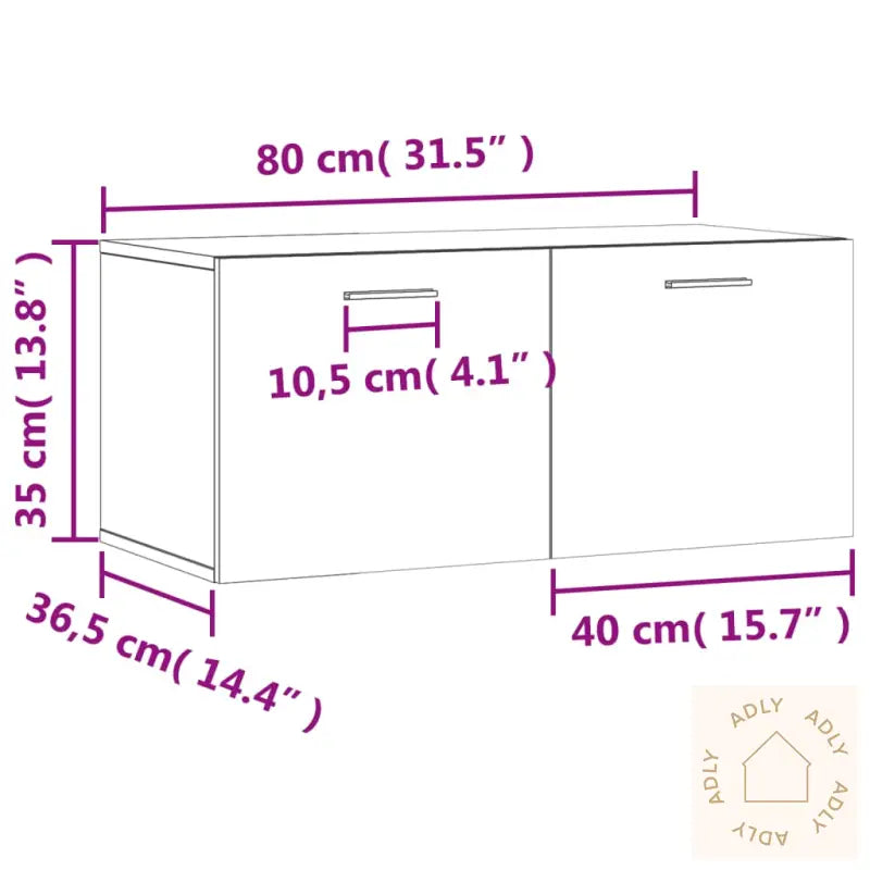 Veggskap Brun Eik 80X36,5X35 Cm Konstruert Tre