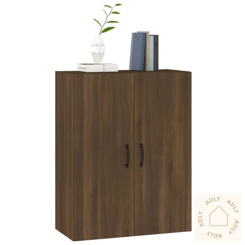 Veggskap Brun Eik 69,5X34X90 Cm Konstruert Tre