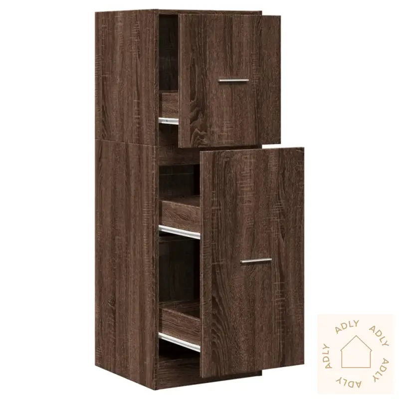 Apotekskap Brun Eik 40X41X118 Cm Konstruert Tre