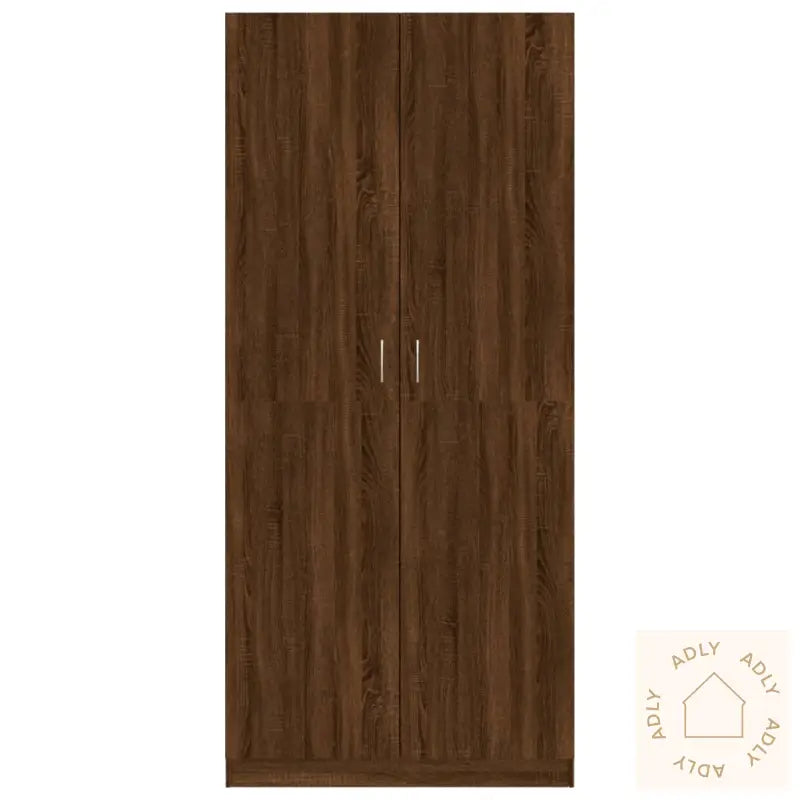 Garderobe Brun Eik 90X52X200 Cm Konstruert Tre