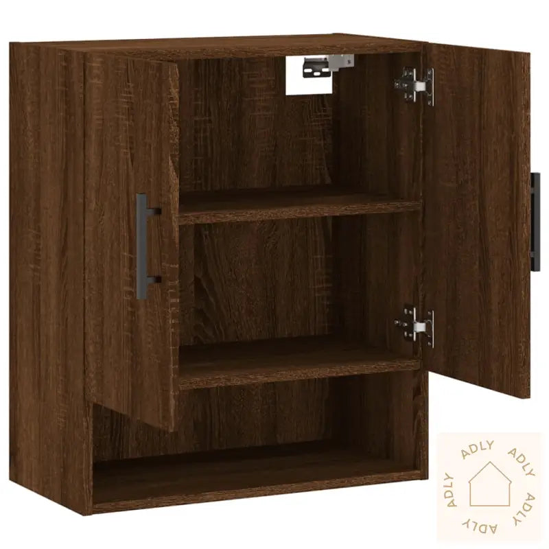 Veggskap Brun Eik 60X31X70 Cm Konstruert Tre