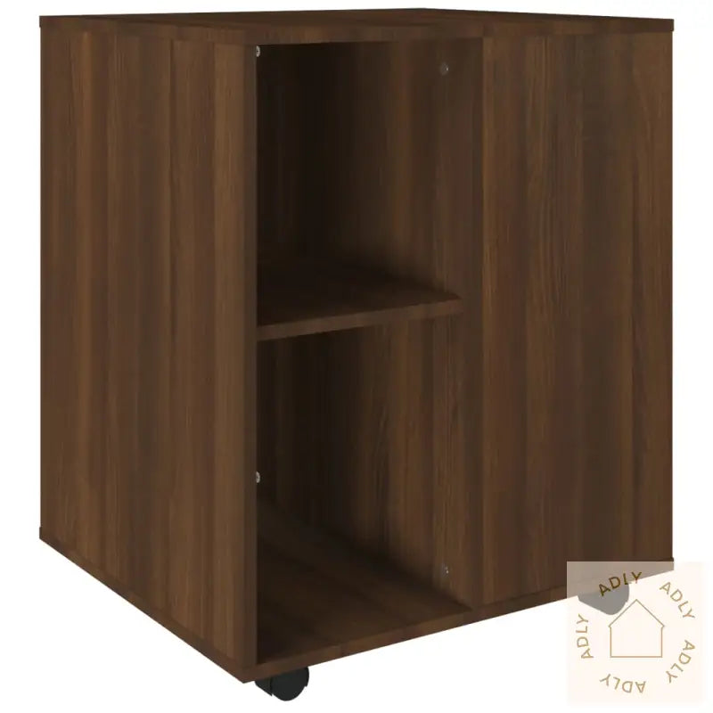 Rulleskap Brun Eik 60X53X72 Cm Konstruert Tre
